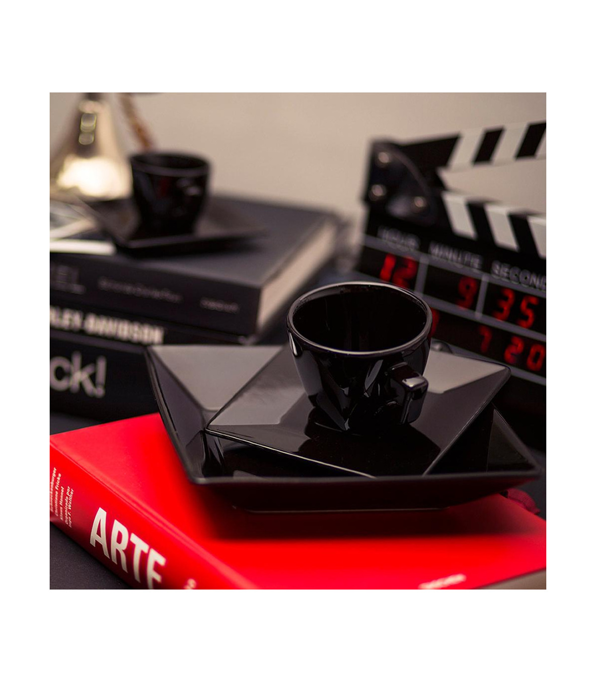 Cuadrado Negro - Set X 6 Tazas De Te Con Plato 200 Cc