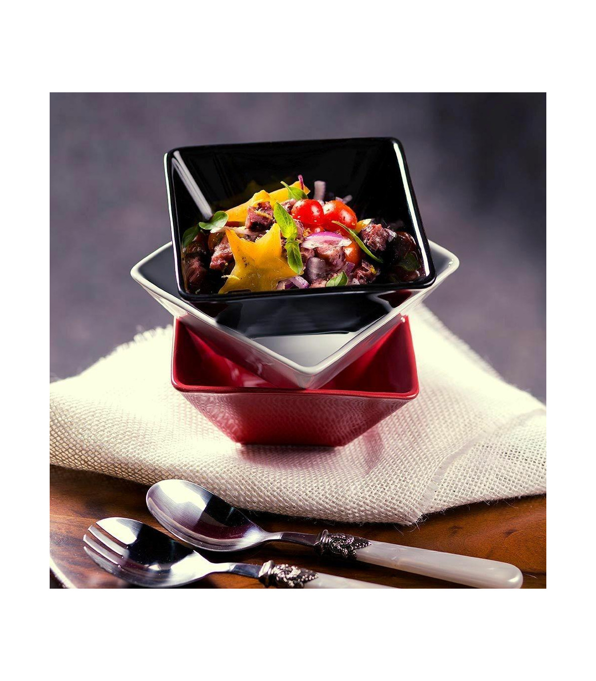 Cuadrado Negro - Set X 6 Tazas De Te Con Plato 200 Cc
