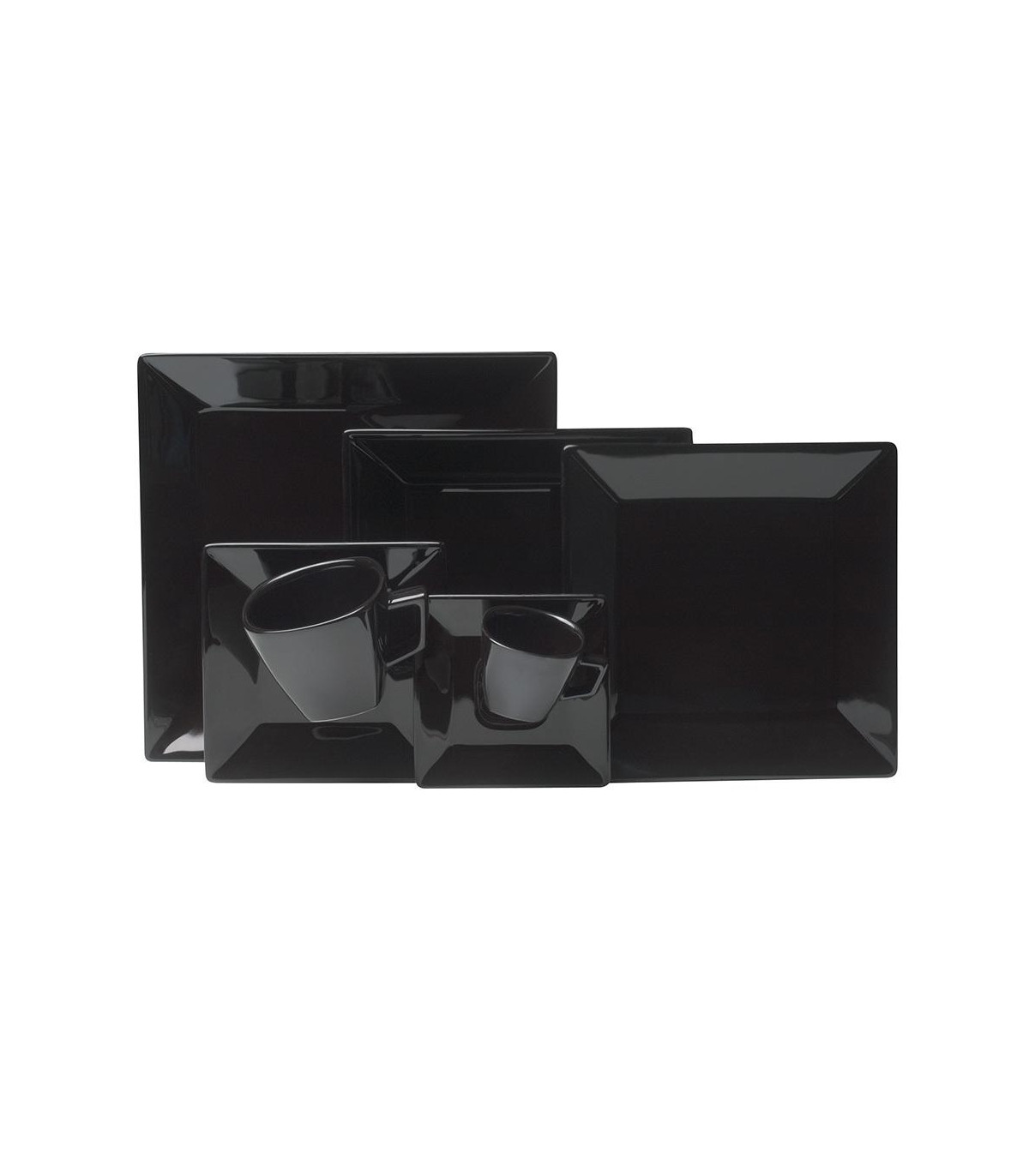 Cuadrado Negro - Set X 6 Tazas De Te Con Plato 200 Cc