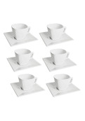 Cuadrado Blanco - Set X 6 Tazas De Te Con Plato