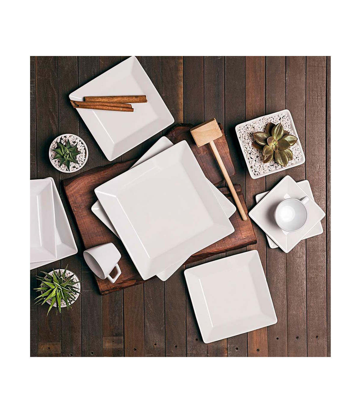 Cuadrado Blanco - Set X 6 Tazas De Te Con Plato