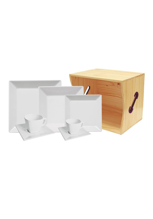 Cuadrado Blanco - Set X 6 Tazas De Te Con Plato
