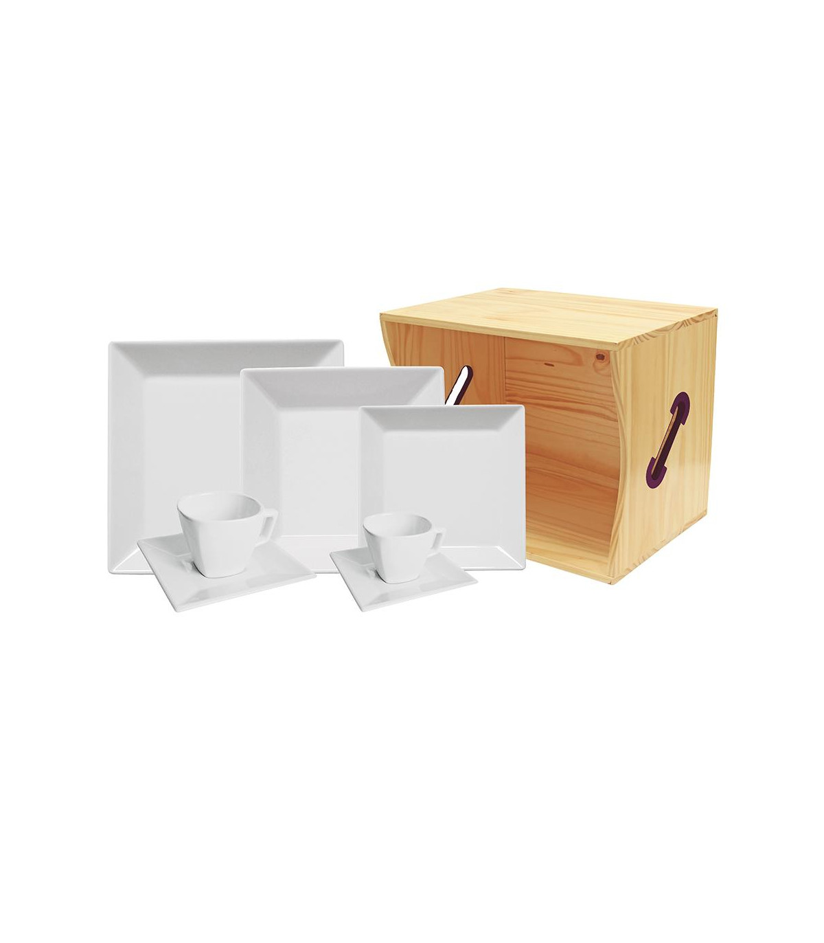 Cuadrado Blanco - Set X 6 Tazas De Te Con Plato