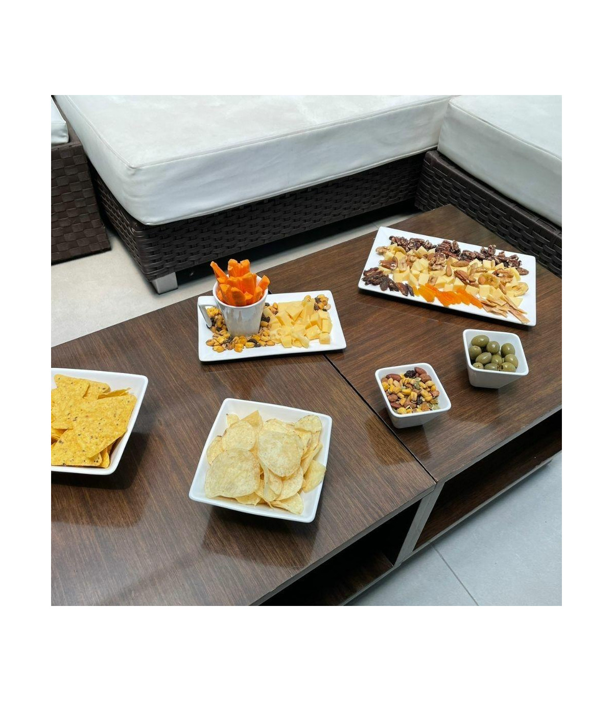 Cuadrado Blanco - Set X 6 Tazas De Te Con Plato