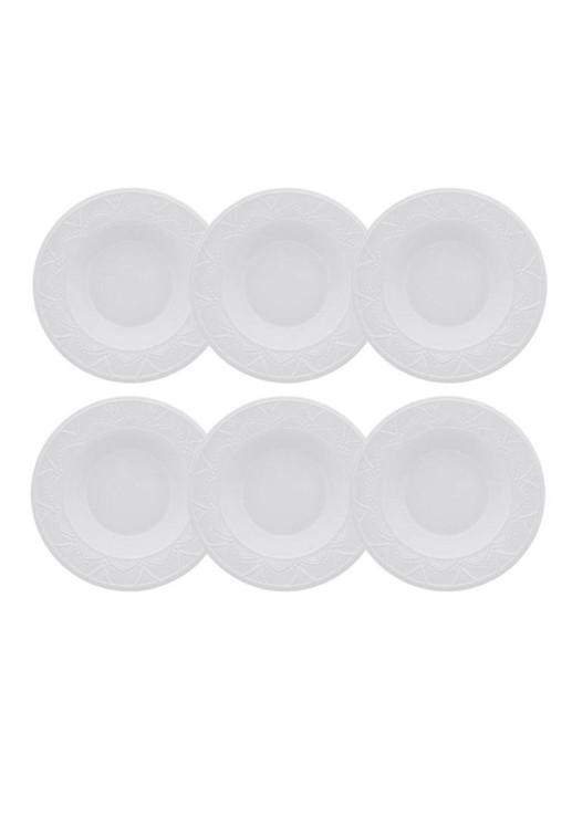 Serena Cream - Set X 6 Platos Hondo 23 Cm Oxford