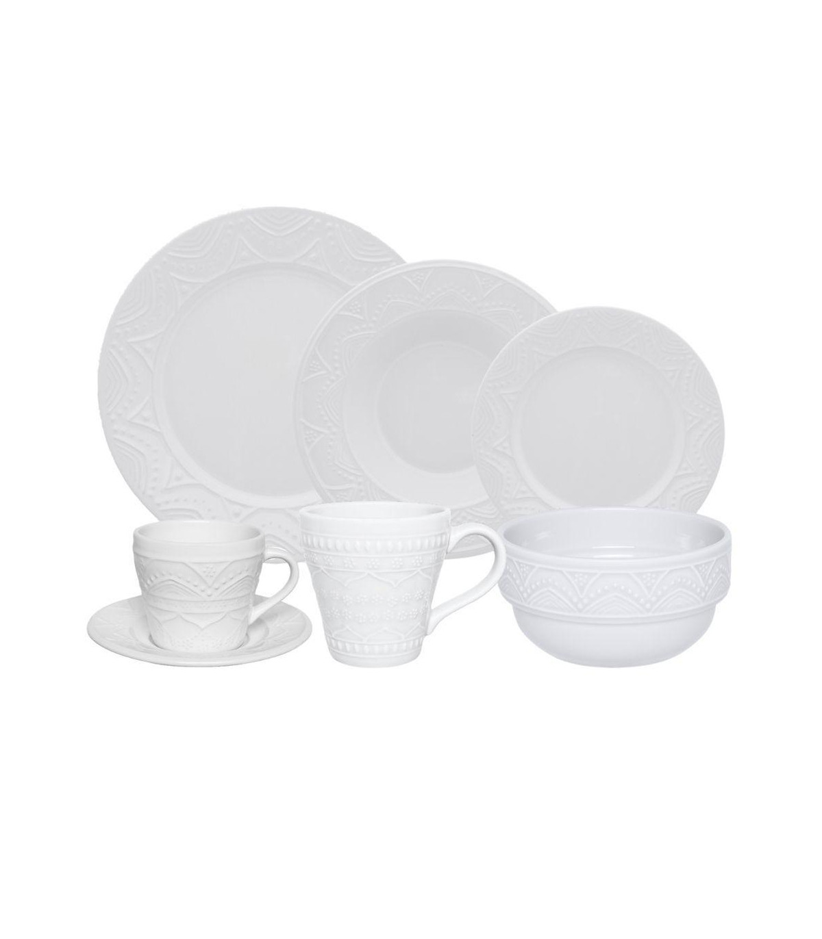 Serena Cream - Set X 6 Platos Hondo 23 Cm Oxford