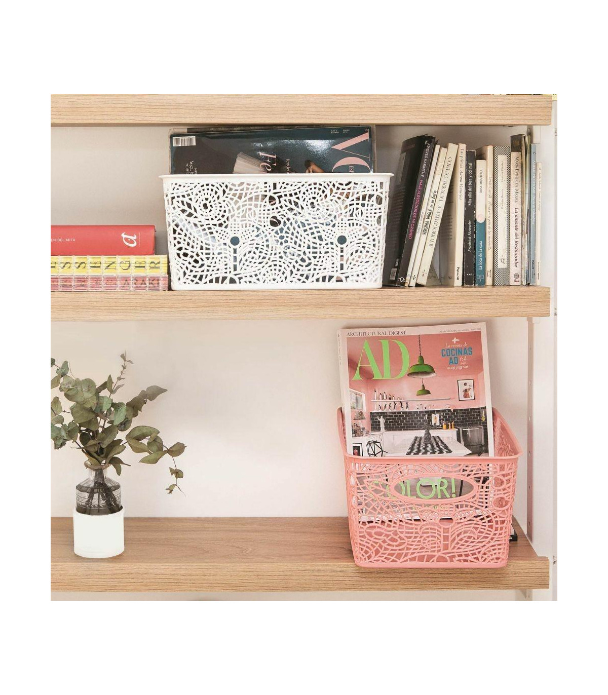 Canasto Organizador - 31 X 23 X 15 Cm - Flores