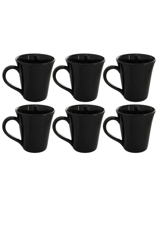 Conico Tulipa - Set X6 Jarros 330 Cc Negro