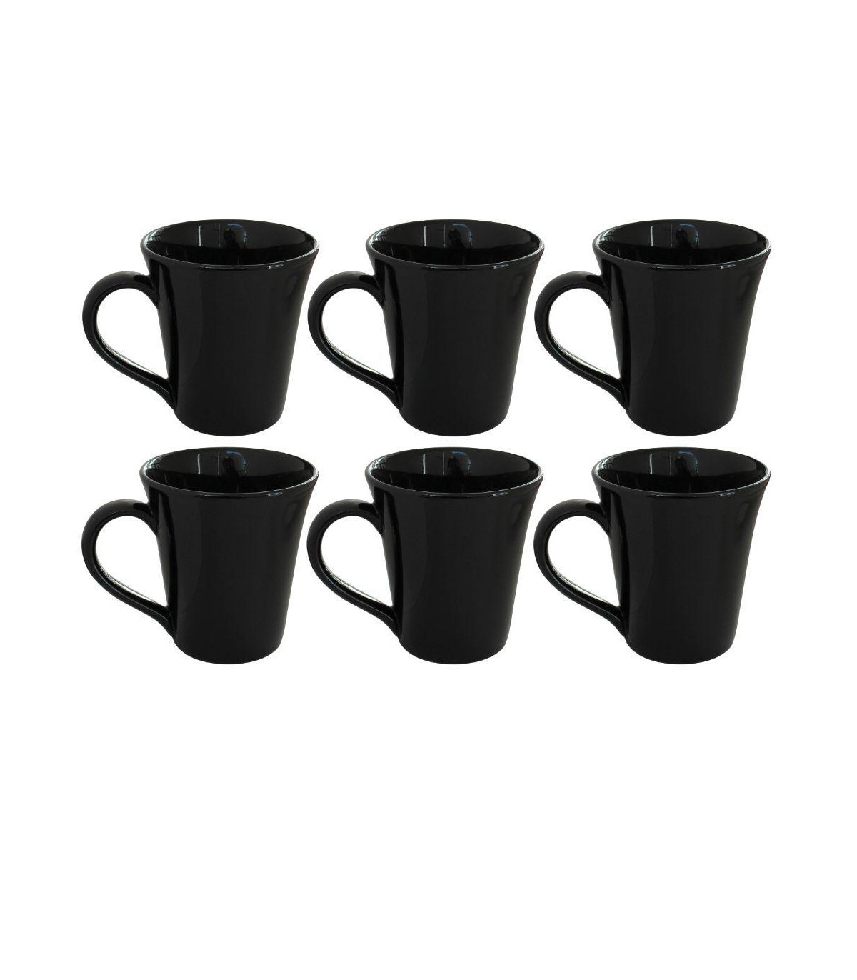 Conico Tulipa - Set X6 Jarros 330 Cc Negro