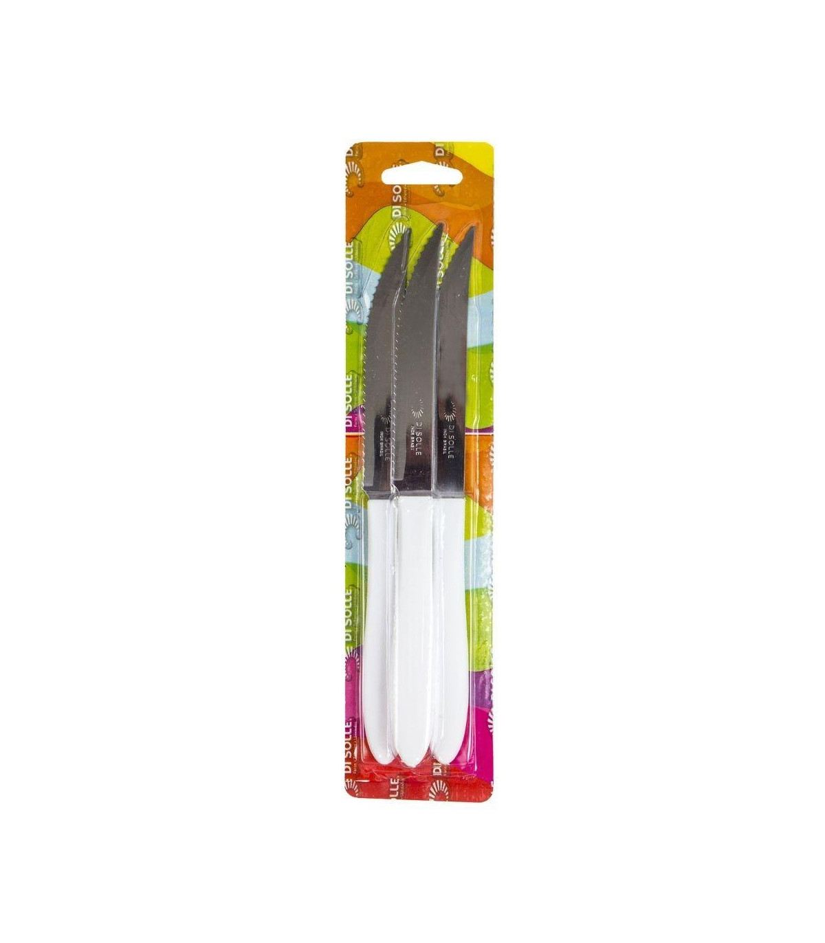 Di Solle - Blister X 3 Cuchillos Acero Inoxidable Blanco