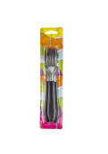 Di Solle - Blister X 3 Tenedores Acero Inoxidable Negro
