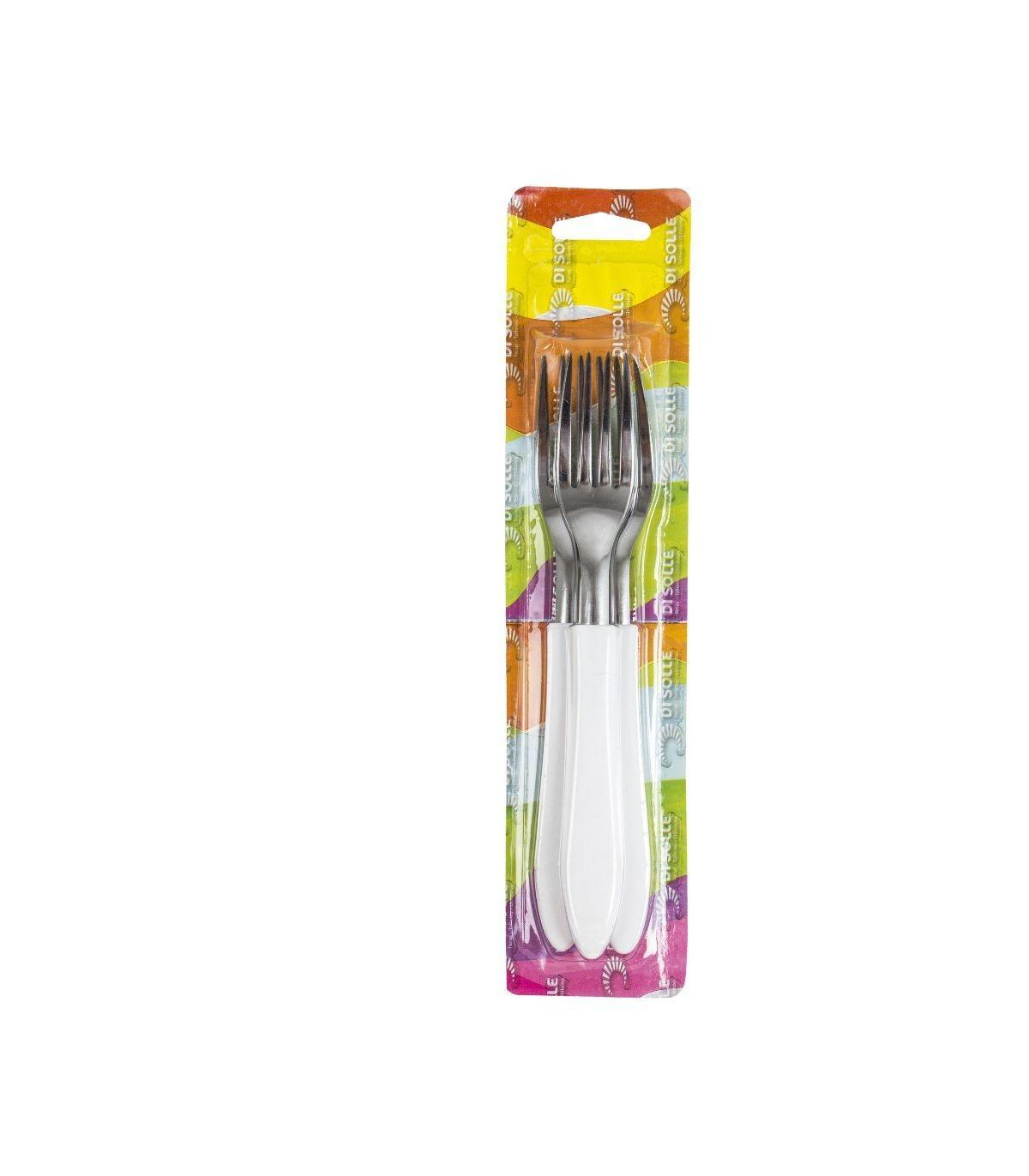 Di Solle - Blister X 3 Tenedores Acero Inoxidable Blanco