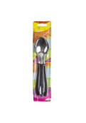 Di Solle - Blister X 3 Cucharas Acero Inoxidable Negro