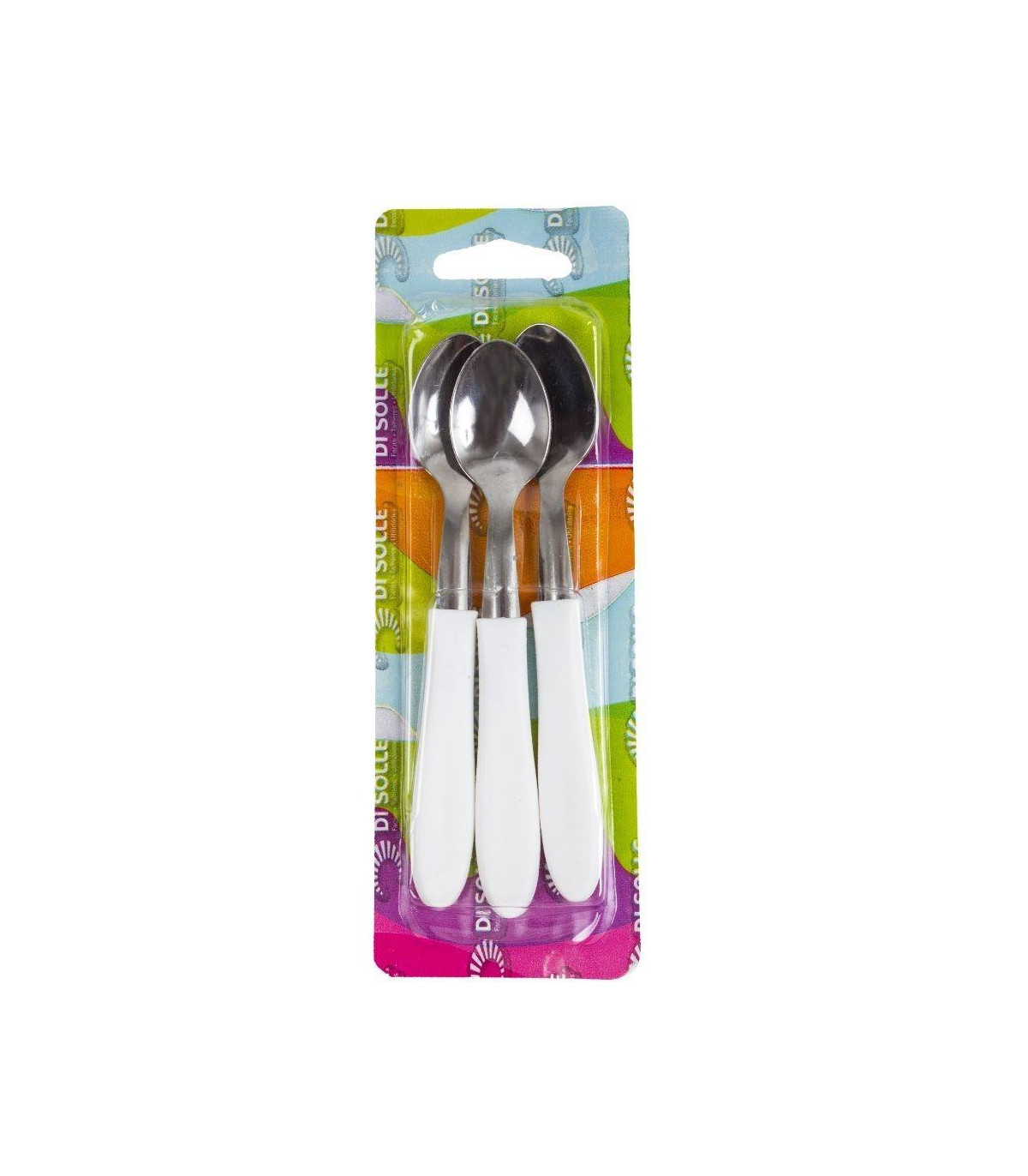 Di Solle - Blister X 3 Cucharitas Acero Inoxidable Blanco