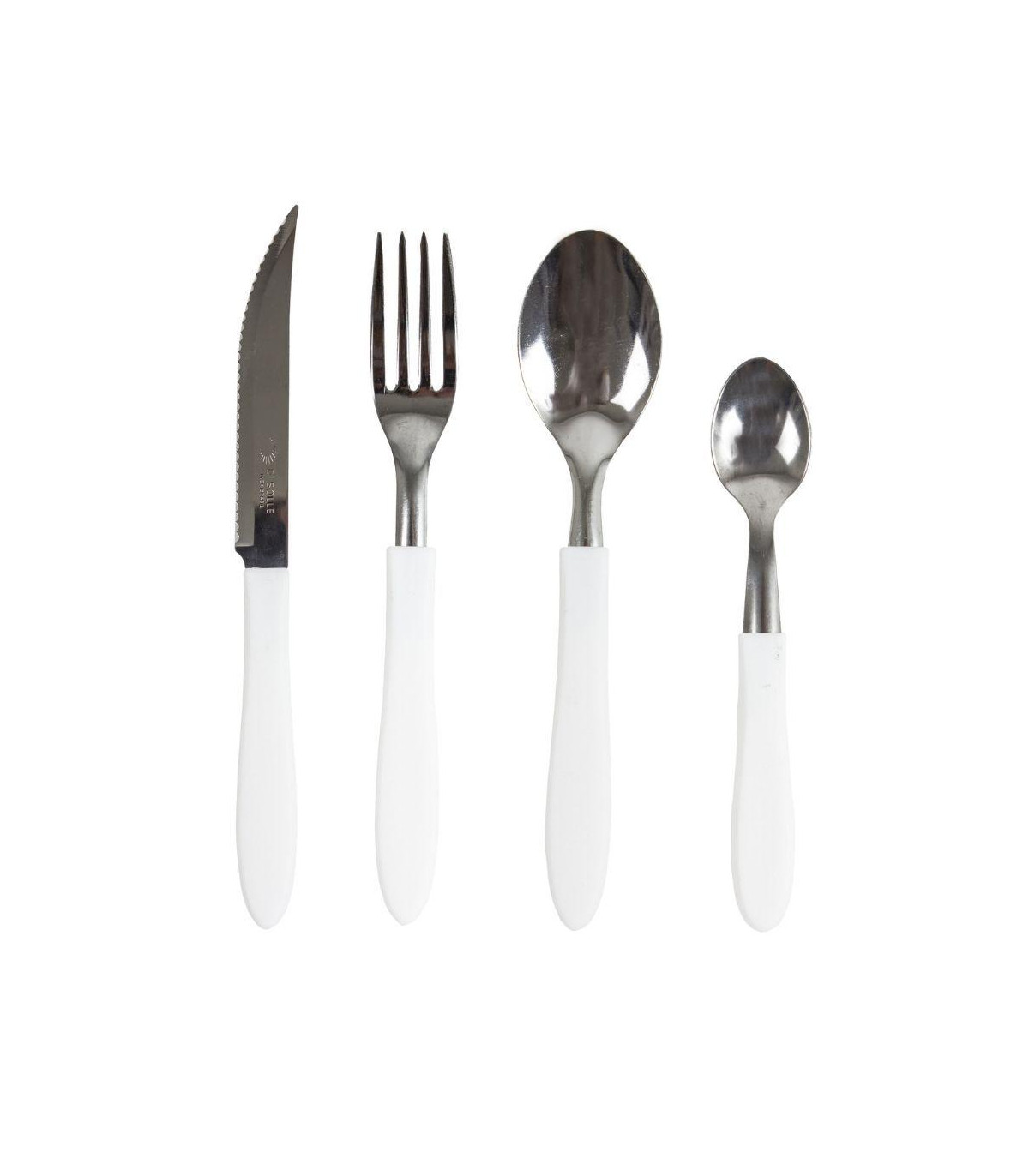Di Solle - Blister X 3 Cucharitas Acero Inoxidable Blanco