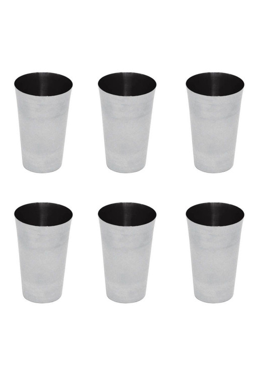 Set X6 Vasos De Acero Inoxidable 11 Cm