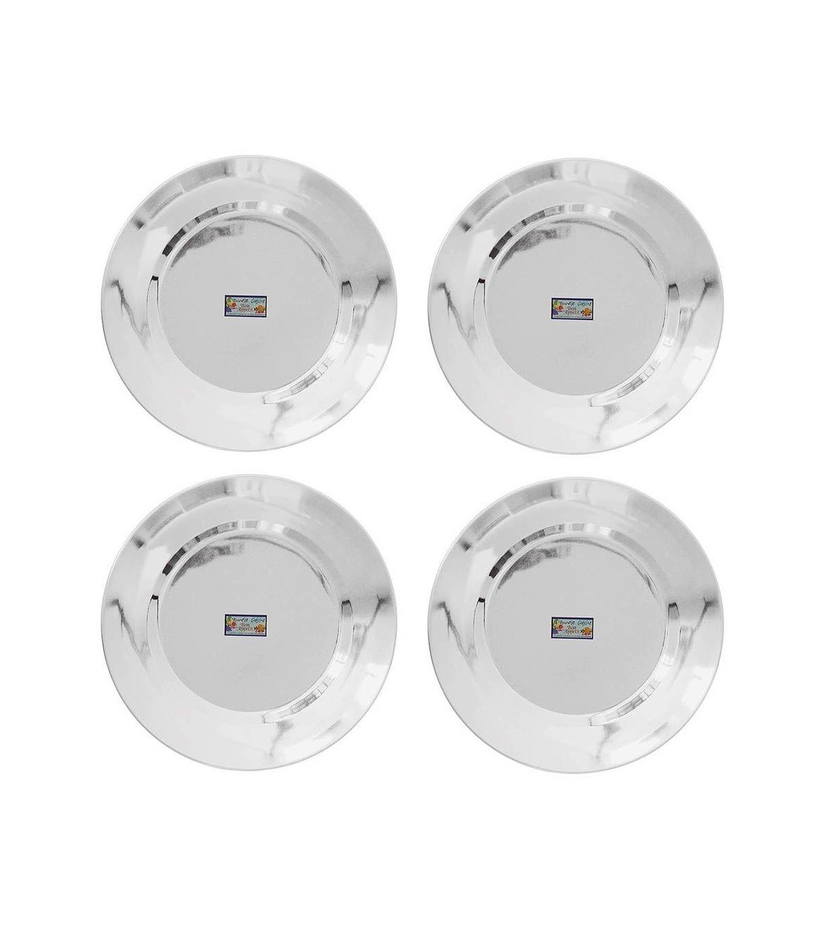 Set X4 Platos Playo Acero Inoxidable 21 Cm