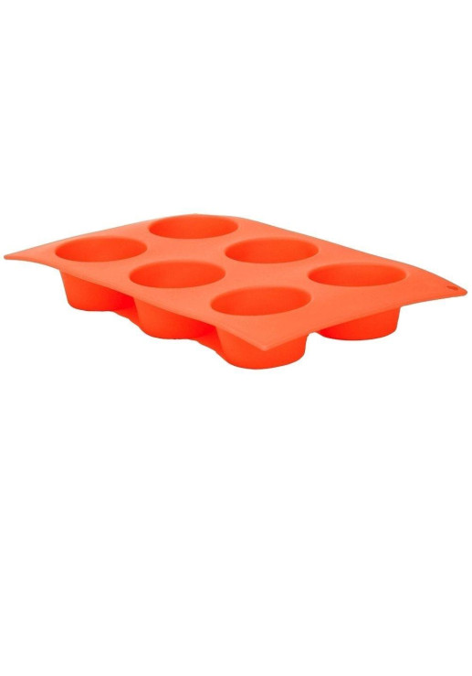 Molde De Silicona Para 6 Muffins - Naranja
