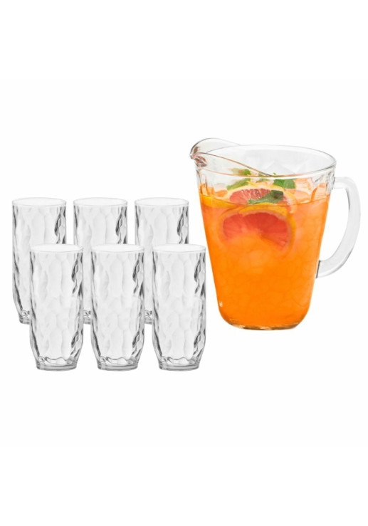 Set Jarra 1.7 Lts + 6 Vasos 465 Ml - Alaska