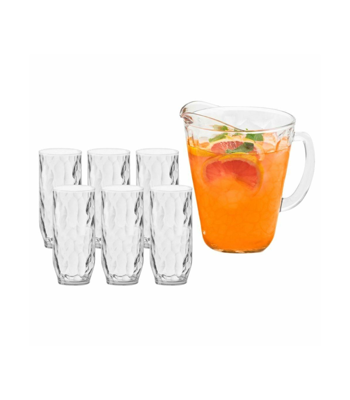 Set Jarra 1.7 Lts + 6 Vasos 465 Ml - Alaska