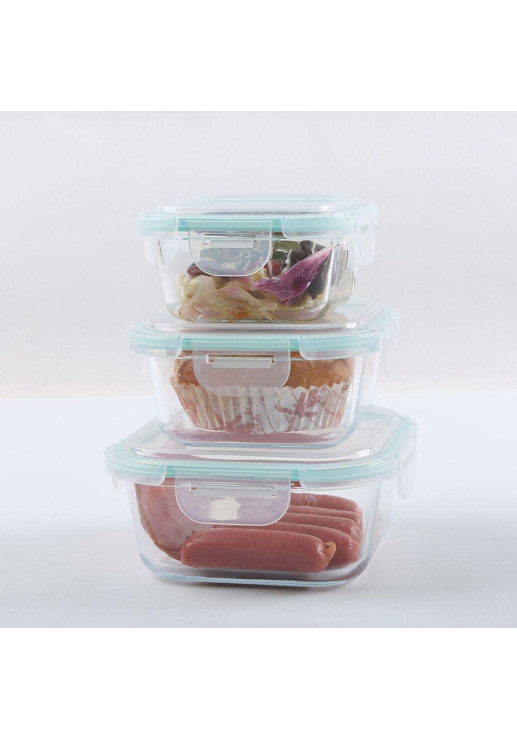 Recipiente 520 Ml De Vidrio Cuadrado Con Tapa