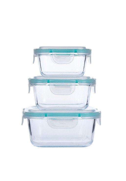Recipiente 520 Ml De Vidrio Cuadrado Con Tapa
