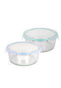 Recipiente 650 Ml De Vidrio Redondo Con Tapa