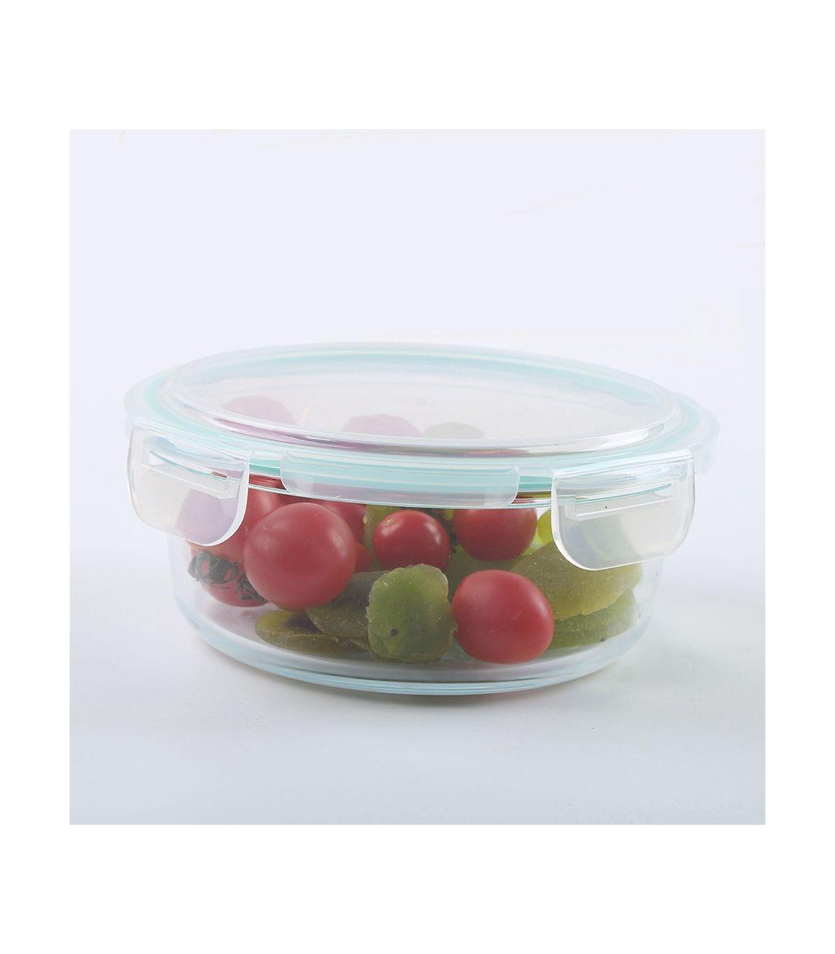 Recipiente 650 Ml De Vidrio Redondo Con Tapa
