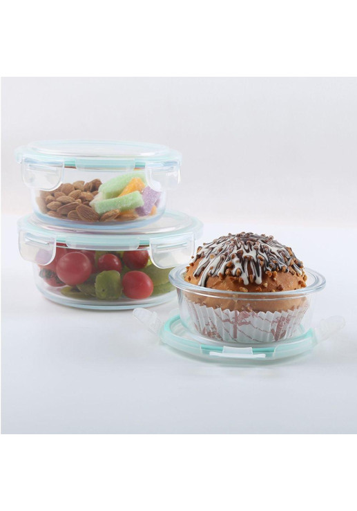 Recipiente 650 Ml De Vidrio Redondo Con Tapa