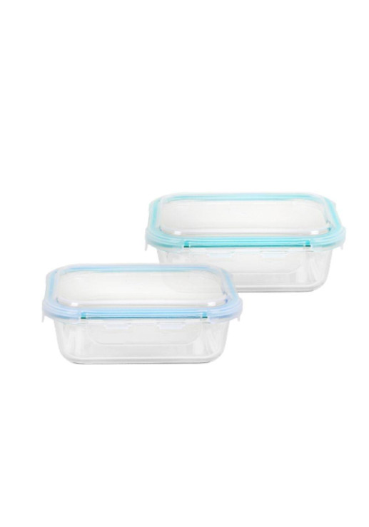 Recipiente 640 Ml De Vidrio Rectangular Con Tapa