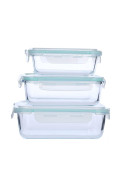 Recipiente 640 Ml De Vidrio Rectangular Con Tapa