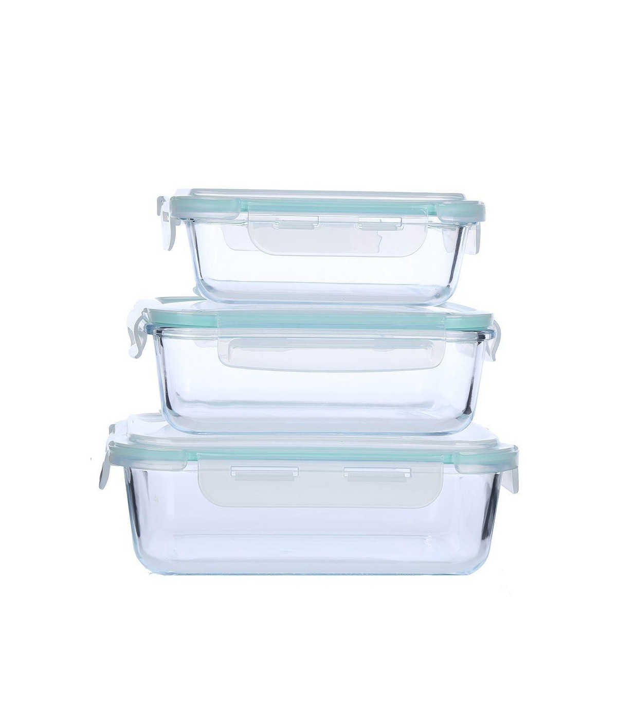 Recipiente 640 Ml De Vidrio Rectangular Con Tapa