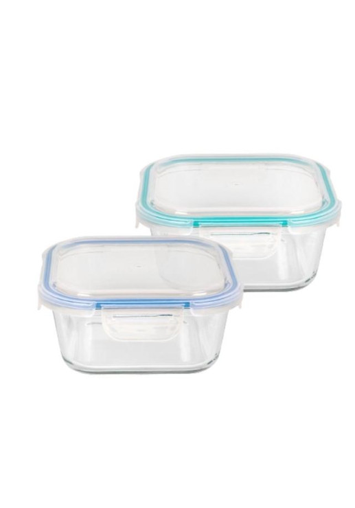 Recipiente 800 Ml De Vidrio Cuadrado Con Tapa