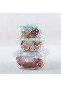 Recipiente 800 Ml De Vidrio Cuadrado Con Tapa