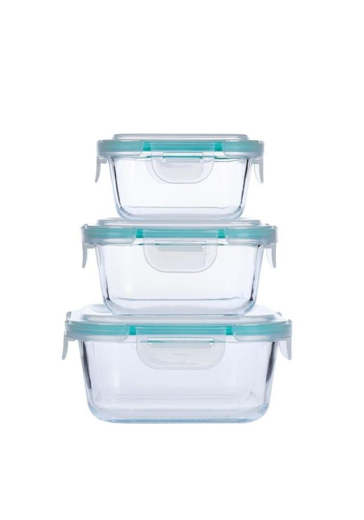 Recipiente 800 Ml De Vidrio Cuadrado Con Tapa