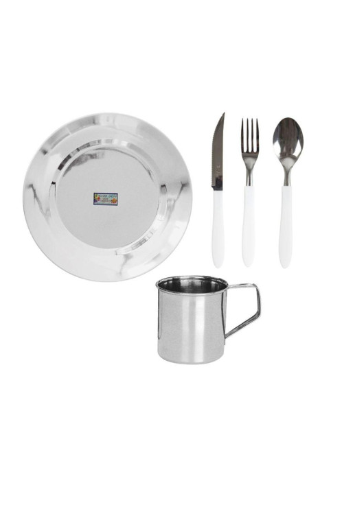 Set X 1 Vajilla Aire Libre Acero Inoxidable