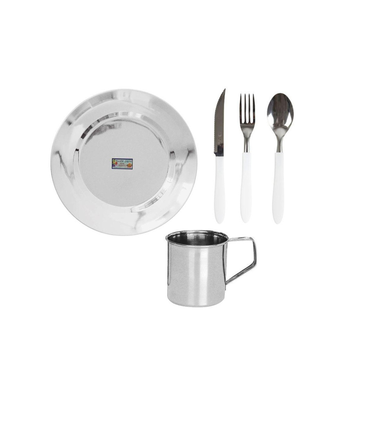 Set X 1 Vajilla Aire Libre Acero Inoxidable