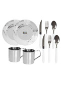 Set X 2 Vajilla Aire Libre Acero Inoxidable