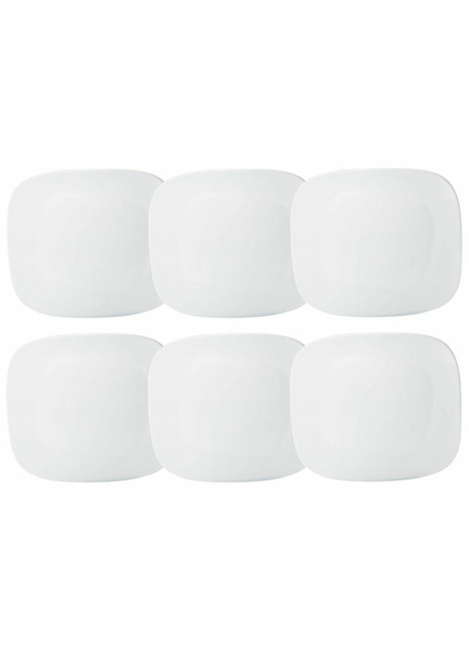 Shift Blanco - Set X 6 Platos Playos 28x24 Cm Oxford Porcelana