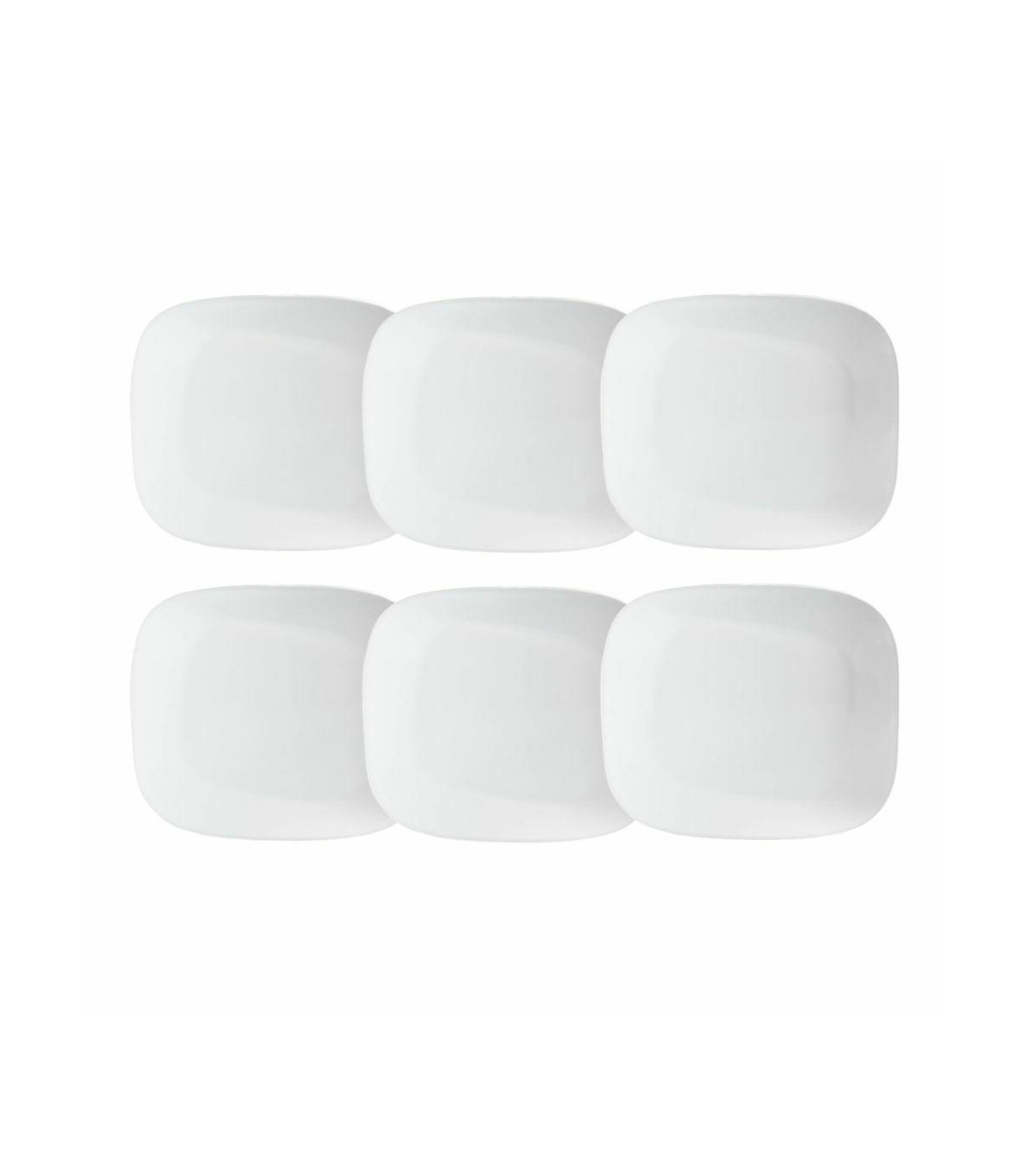 Shift Blanco - Set X 6 Platos Postre 21x18 Cm Oxford Porcelana