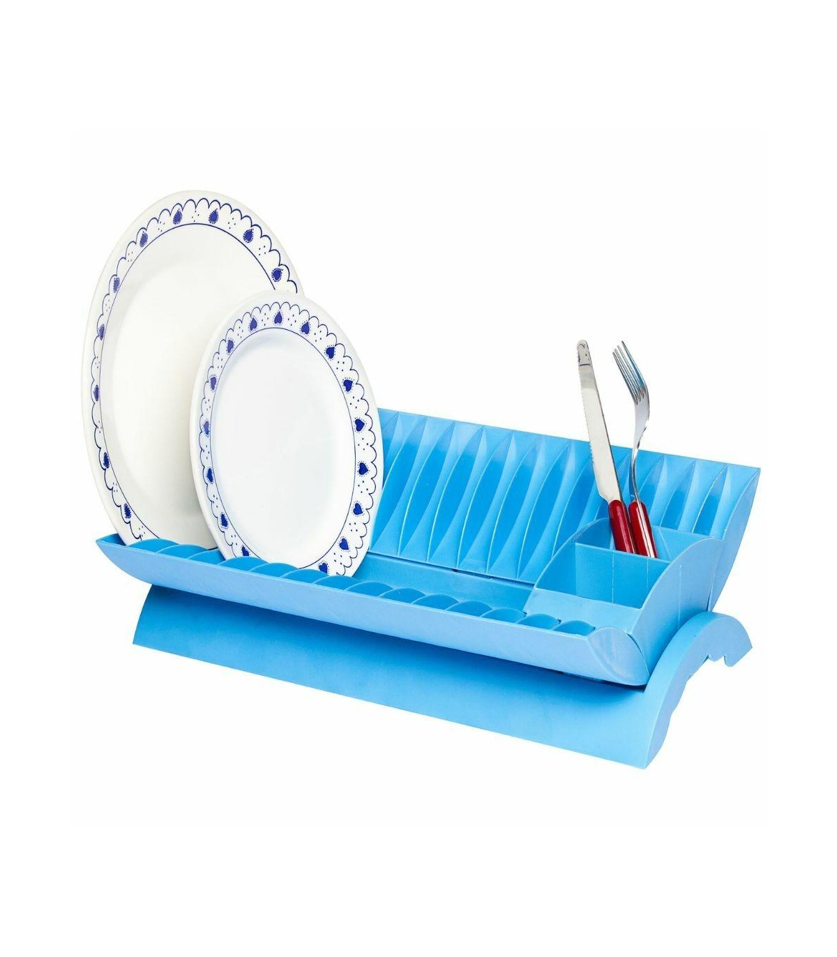 Escurridor De Platos Azul Con Porta Cubiertos