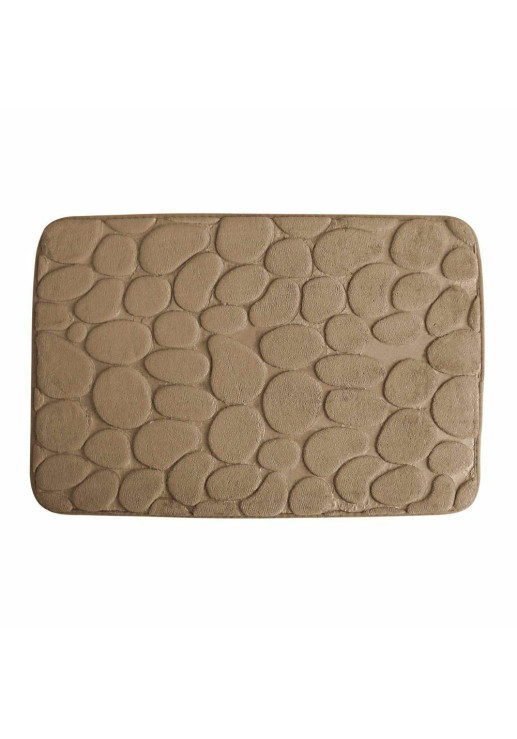Alfombra Para Baño Beige Con Base Pvc