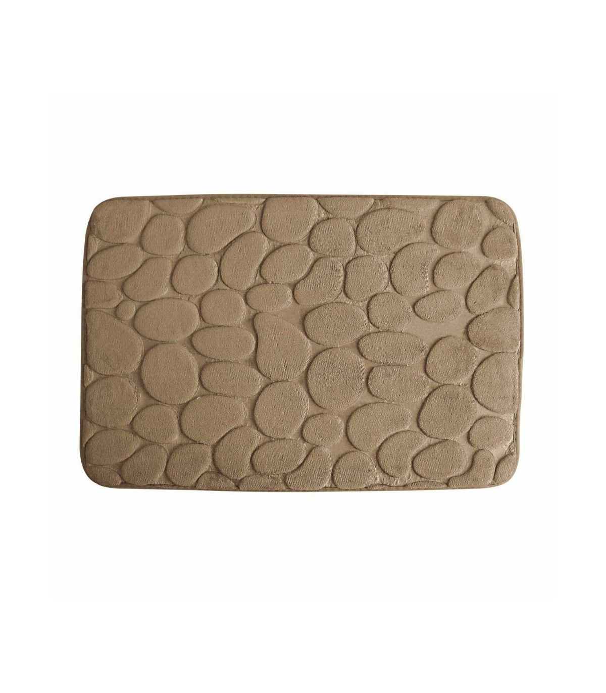 Alfombra Para Baño Beige Con Base Pvc