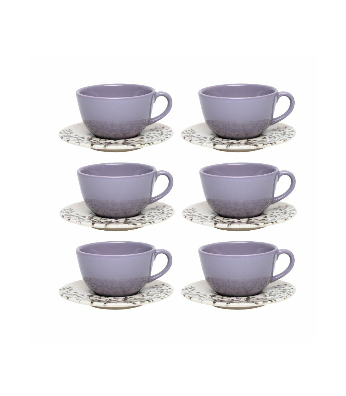 Set X 6 Tazas De Te Lilac