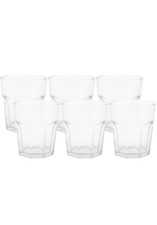 Set X6 Vasos Bajos Facetados 350cc - Durax