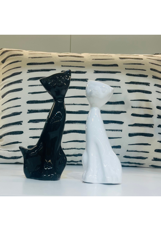 Pareja De Gatitos Cerámica Esmaltada