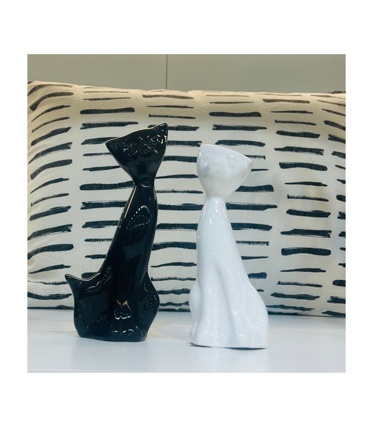 Pareja De Gatitos Cerámica Esmaltada