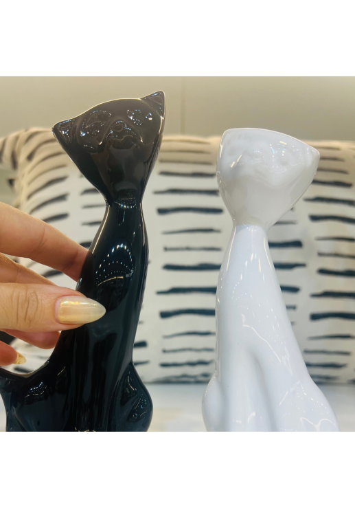 Pareja De Gatitos Cerámica Esmaltada