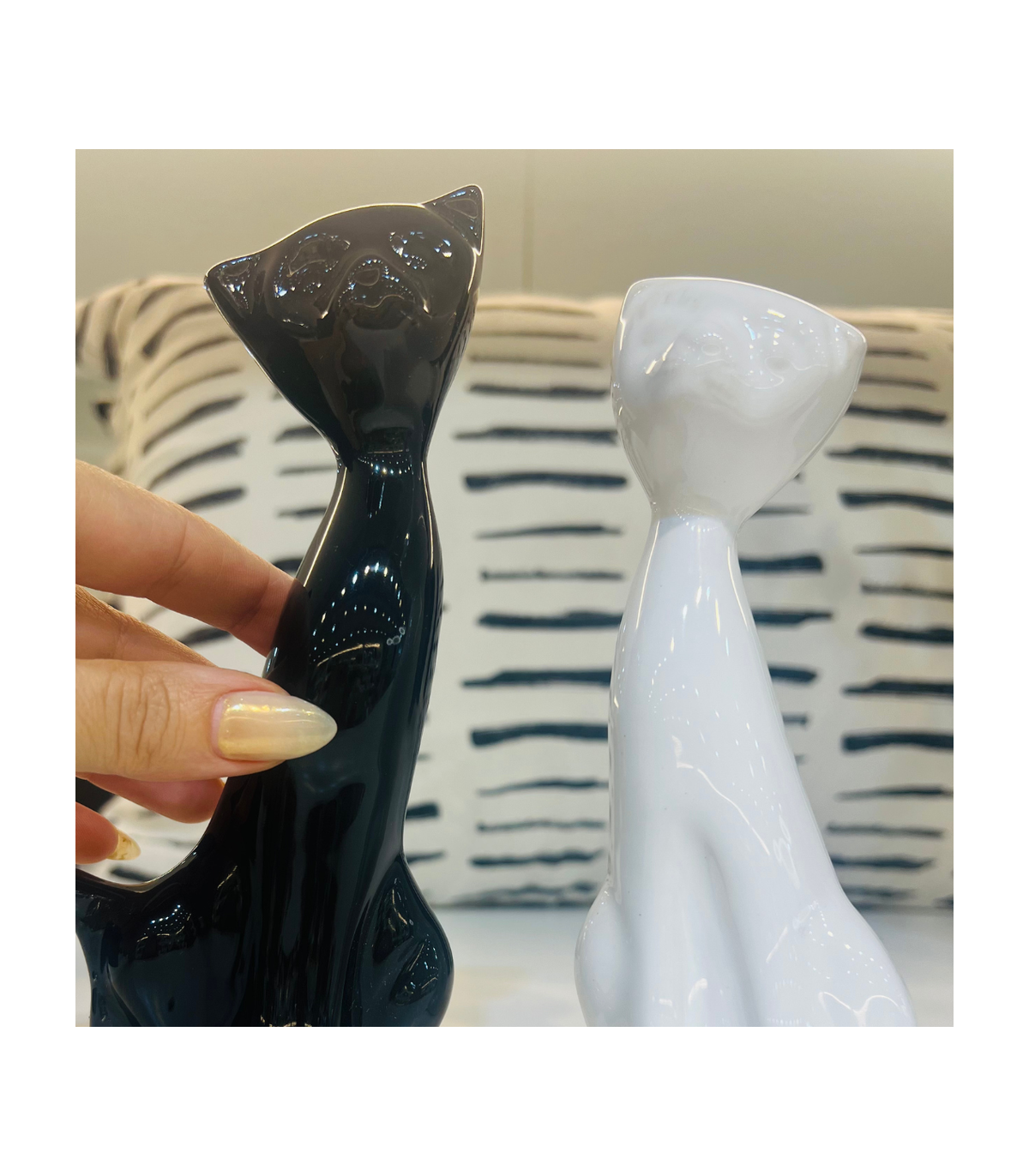 Pareja De Gatitos Cerámica Esmaltada