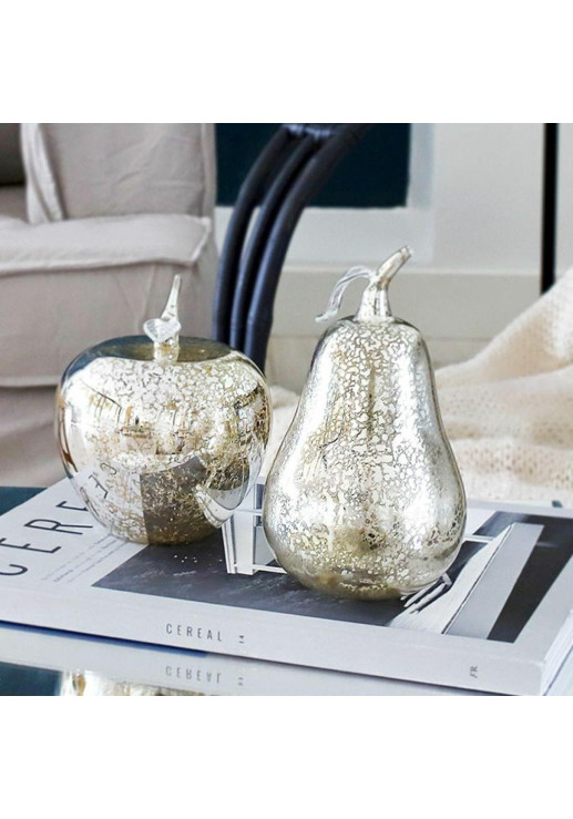 Manzana Deco Pome Gold De Vidrio